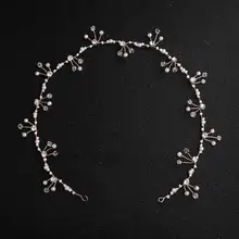 Головной убор невесты гирлянды Свадебная головная повязка украшения Свадебные аксессуары для волос с бусинами головная повязка для женщин TS44