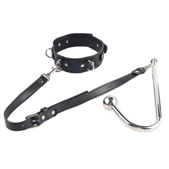 BDSM Sex Neck Collar And Handcuffs Anal Hook Kits,Pup Tail Anal Plug Slave Bondage Role Play Sex Toys For Couples Adult Games 4