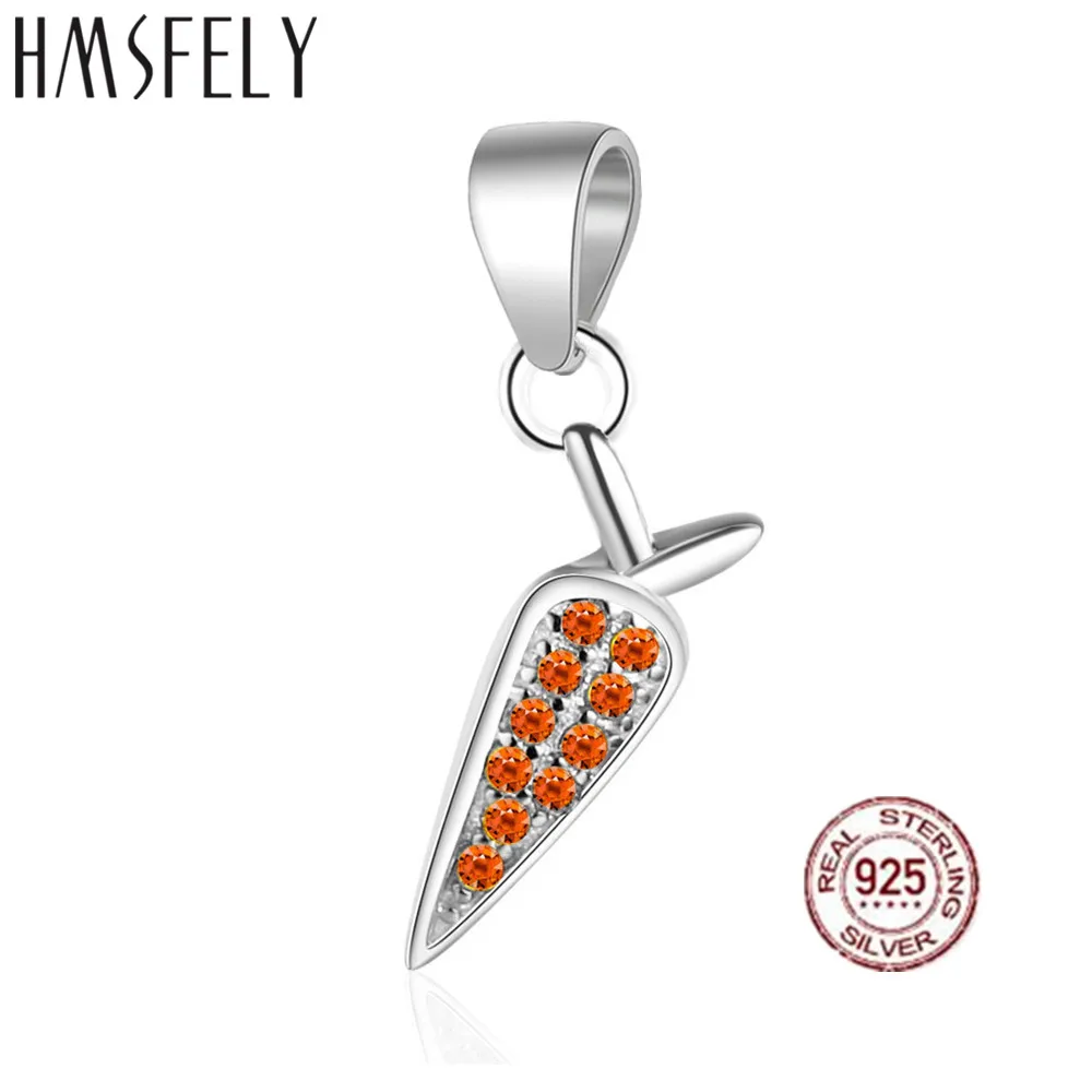 

HMSFELY 925 Sterling Silver Charm Carrot Dangles DIY Bracelet Accessories Pendant For Women Charms Necklace Gift Jewelry Making