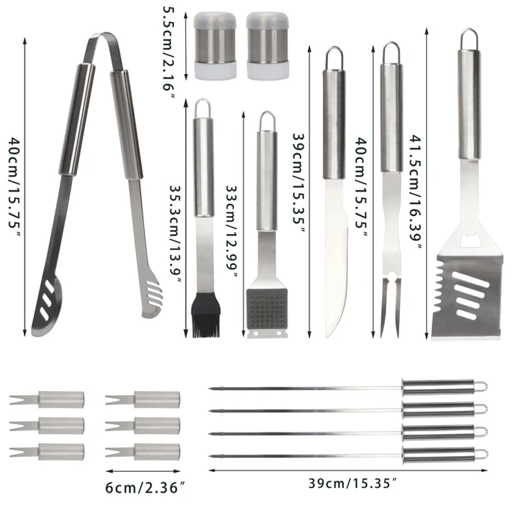 Stainless Steel BBQ Tools Set  (5) 750x