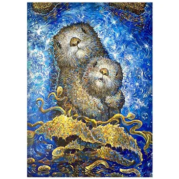 

Diy Diamond Painting 5D Full Round Drill Otter scenery Embroidery Cross Stitch cute Animal kids gift hobby Home decorZP-3420