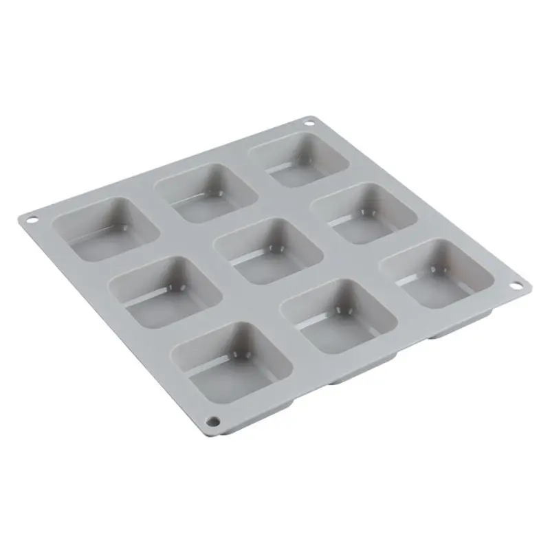 

2020 New 9 Cavity 3D Square Silicone Mold for Soap Candle Clay Making Mould Decorating To