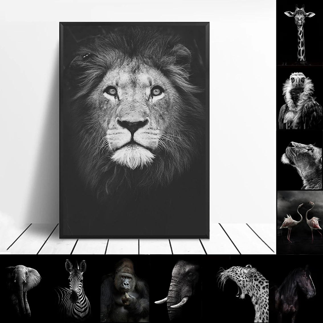 Скандинавская Картина на холсте стены искусства Африка льва Слон картины лошади