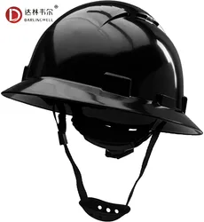 Casque de sécurité noir, respirant, pour le travail de Construction, Protection contre le soleil, rigide, Anti écrasement 