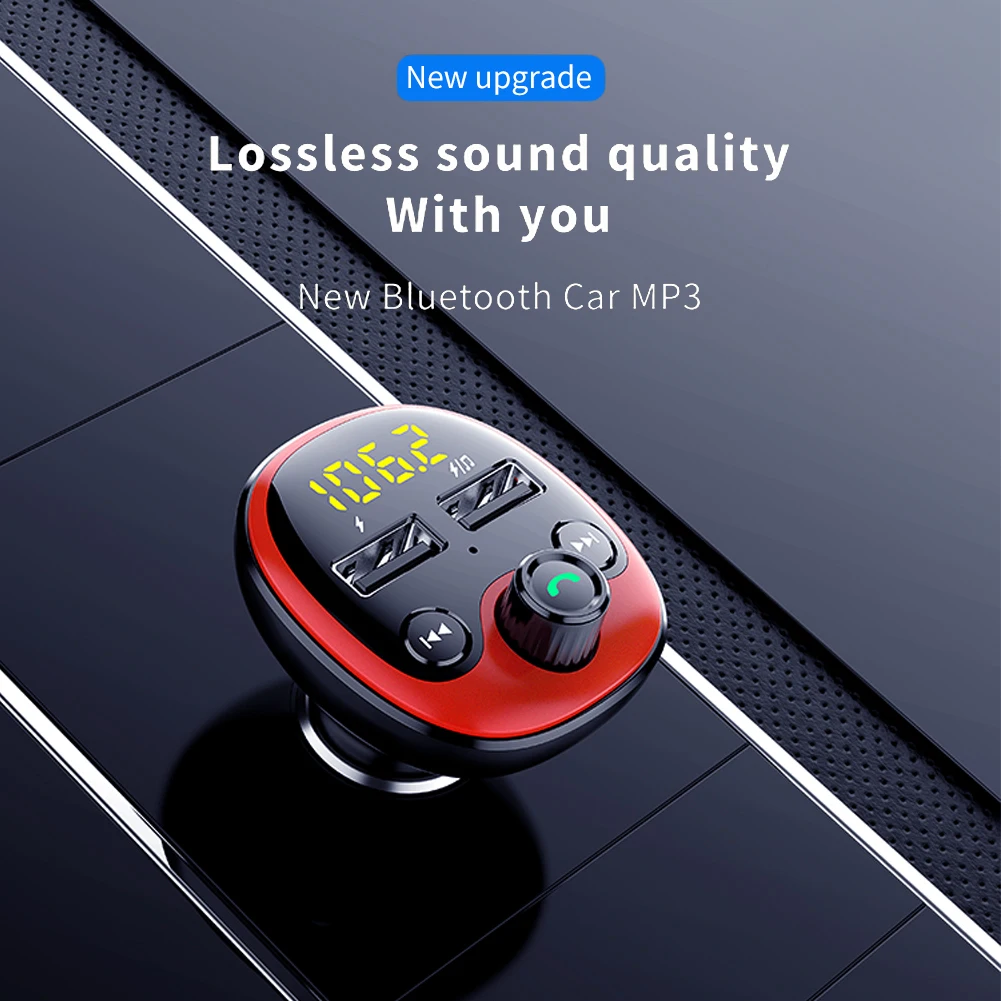 Автомобильный беспроводной Bluetooth 5,0 передатчик для автомобиля, Bluetooth, MP3 плеер, fm-адаптер для вещания, двойное USB быстрое зарядное устройство