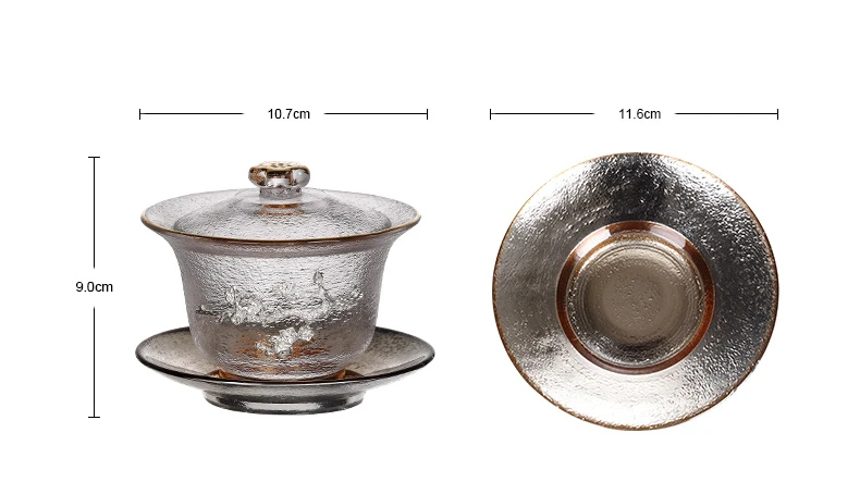 Gaiwan Стекло 150 мл чай соусница для тарелки набор крышек серебряные пиалы для чая чайный набор кунг-фу Мастер чашка чайная посуда для напитков контейнер ремесла Декор