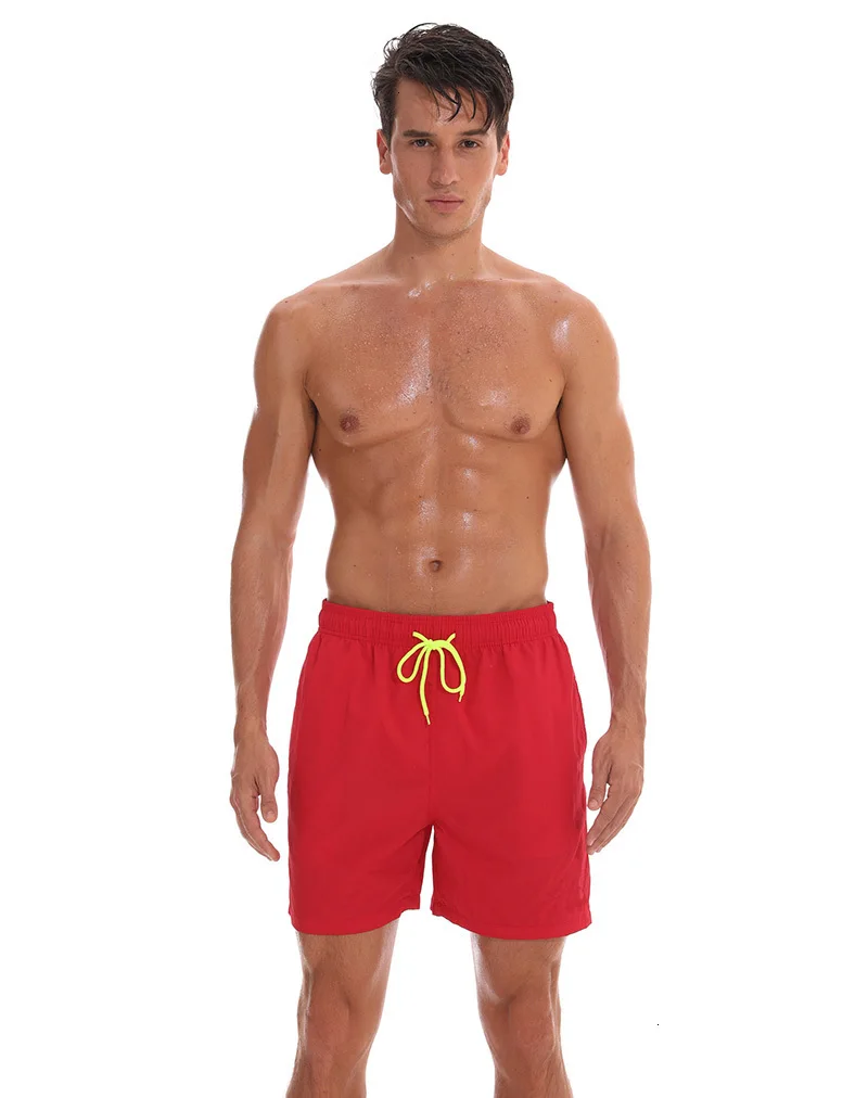 Мужская одежда для плавания, мужские плавки, мужские плавки, Maillot De Bain Homme, купальный костюм, бермуды, пляжная одежда для серфинга, мужские пляжные шорты - Цвет: red
