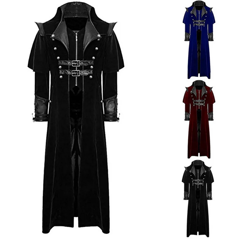 Дизайн, мужское Ретро готическое пальто, ветровка, фрак, Ретро стиль, стимпанк, длинные пальто, мужские, Королевский стиль, вампир, косплей костюм