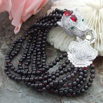 

8" 7 rows Garnet Bracelet CZ Clasp