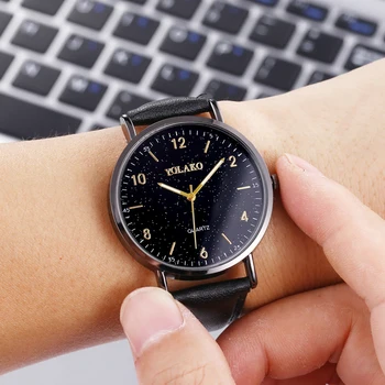 

Retro Men Watch Starry Sky Casual Leather Strap Belt Quartz Band Mens Yolako Male WriststWatch Clock Gift Relogio Masculino