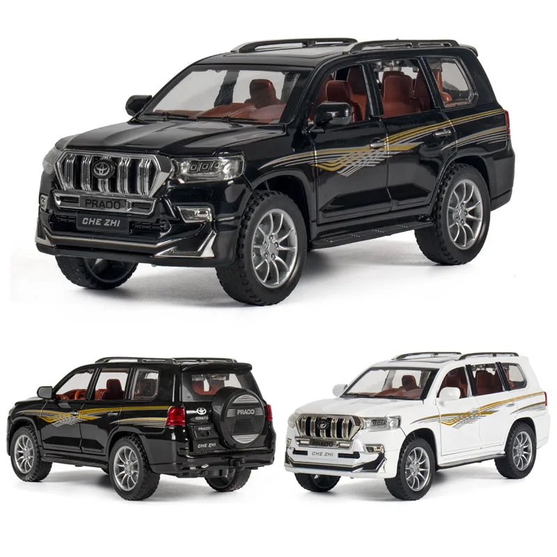 1:24 1:32 внедорожник TOYOTA PRADO литые под давлением модели автомобилей Литые и игрушечные подсветки со звуком