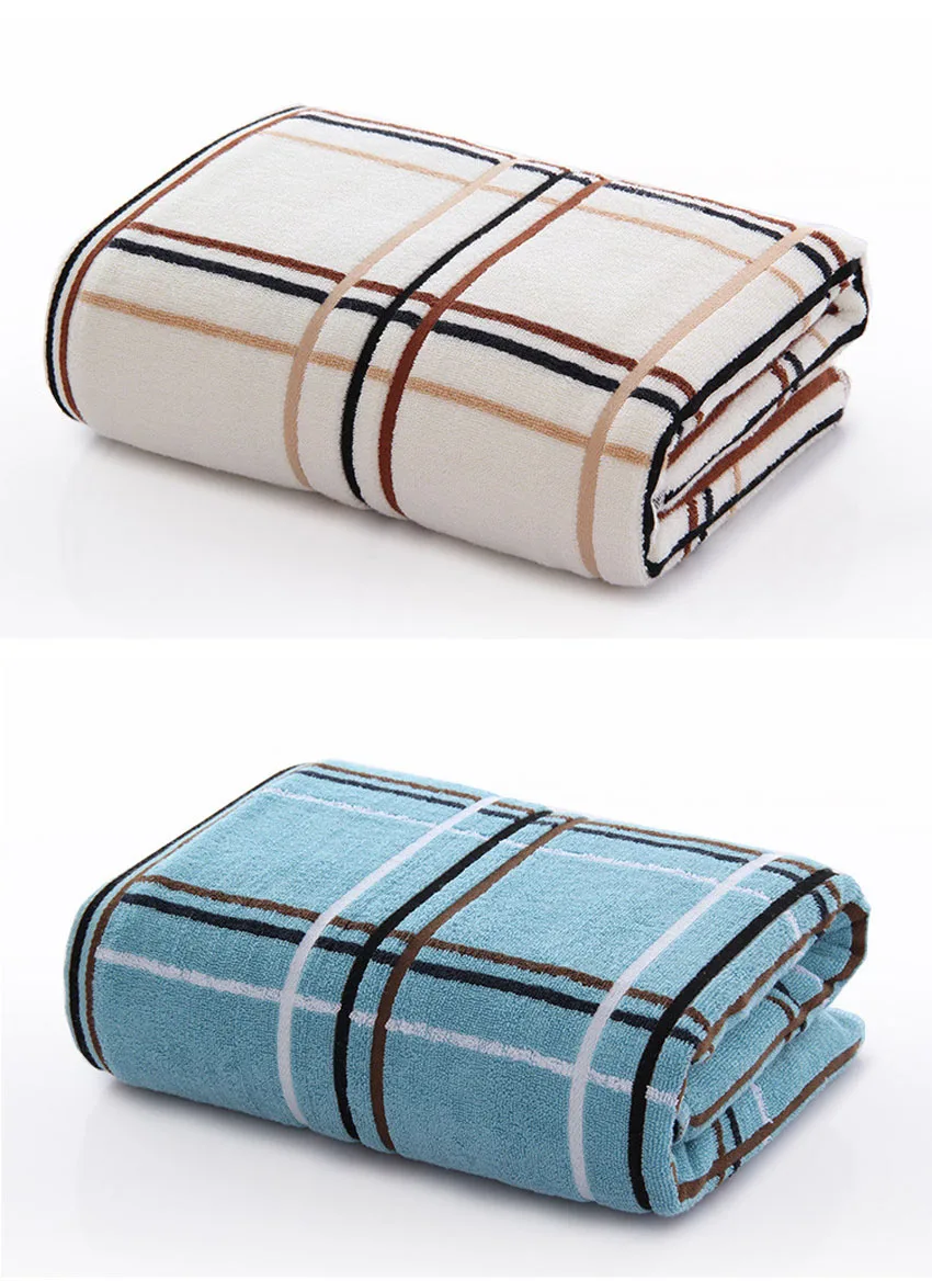 Plaid Bath Towel Striped Shower Bathroom Thick Cotton Soft Home Hotel Spa Towels for Adults Kids Handtuch 70*135cm Toallas