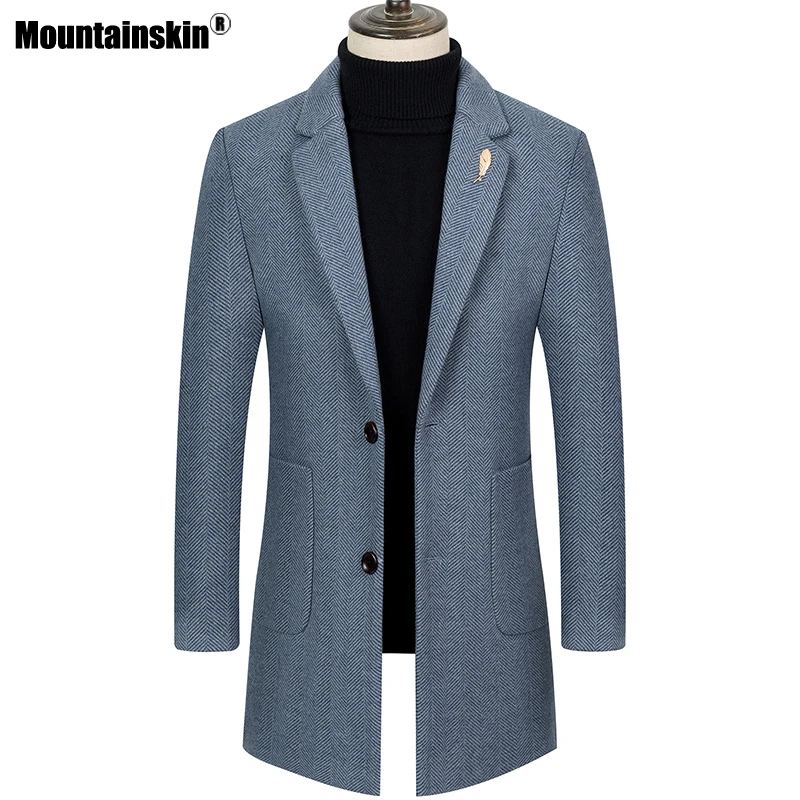 Mountainskin Mens Wool Herringbone Coat Winter Autumn Men Casual Thick Windbreaker Warm Windproof Woolen Long Jacket Male SA994 Mountainskin Mens Wool Herringbone Coat Winter Autumn Men Casual Thick Windbreaker Warm Windproof Woolen Long Jacket Male SA994