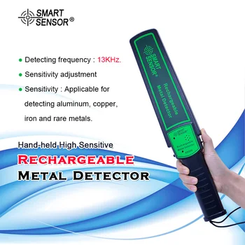 

SMART SENSOR Handheld Metal Detector Security Wand Body Search Parcel Scanner Gold Detector Hunter Phone Detector Finder AS954