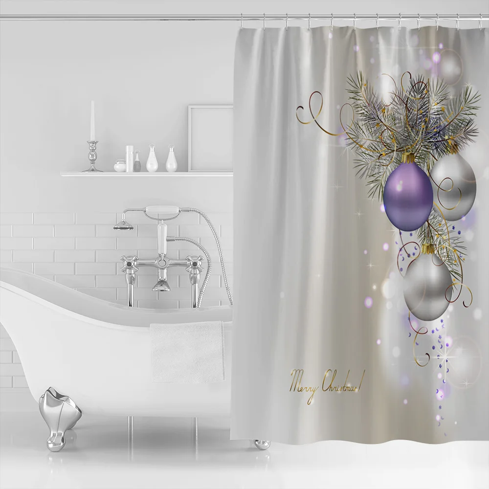 WARMTOUR занавеска для душа с Рождеством Экстра длинная ткань для ванной занавеска для душа s декор для ванной комнаты с крючками