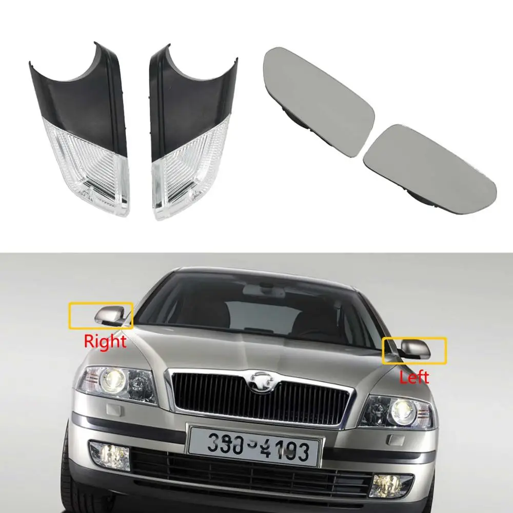 Для Octavia A5 2004 2005 2006 2007 2008 светодиодный зеркальный индикатор с поворотным сигналом, зеркальное стекло