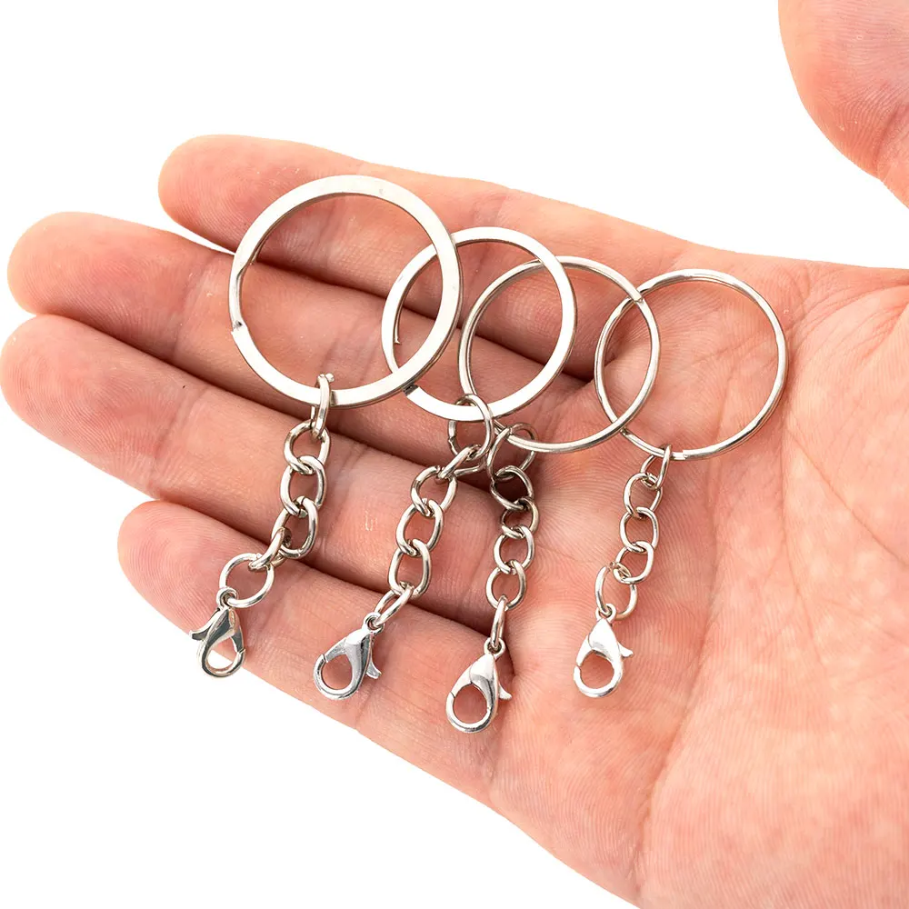 100pcs Metal Blank Keyring Keychain Split Rings Keyfob Key Rings Lobster  Clasp Key Chain Key Pendant Ring Stainless Steel Rings - Key Chains -  AliExpress