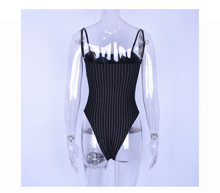 Jocoo Jolee Women Fashion Strap Slash Neck Striped Bodysuit Summer Sexy Backless Jumpsuit Overalls Elegant Romper New