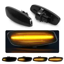 2 uds 12V señal de giro fluctuante luz luces LED de posición lateral dinámica intermitente para Peugeot 207, 308, 3008, 5008 RCZ para Citroen C3 C4