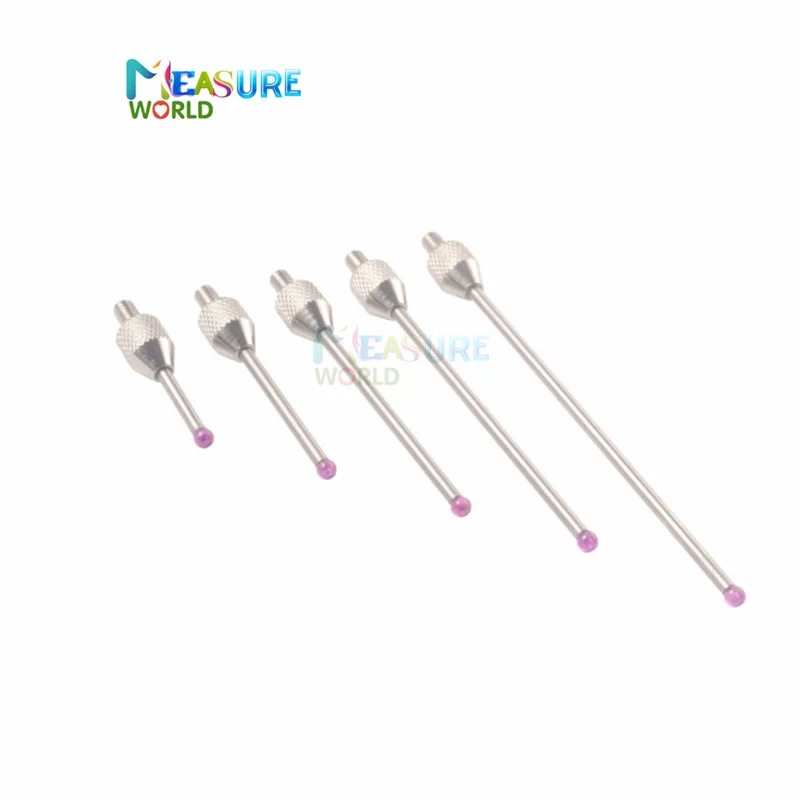 2mm Ruby Tungsten Steel Head OD 10mm 20mm Measure Length M2.5 Thread Micrometer Height Lever Dial Test Gauge Tip Indicator Probe test gauge probe