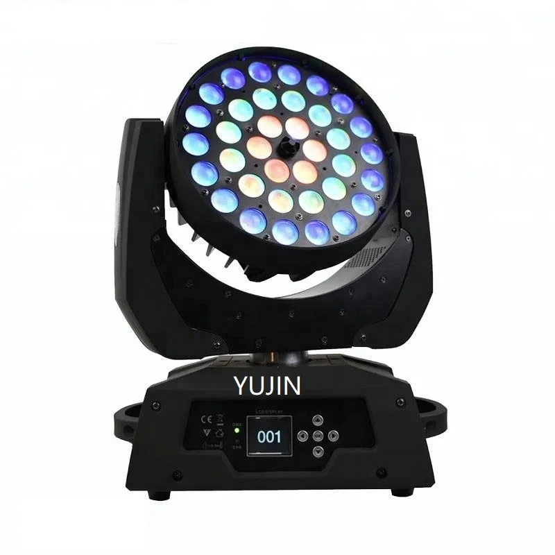 2pcs/lot 36 led 18w 6in1 RGBWA UV zoom moving head light led disco wash stage lighting