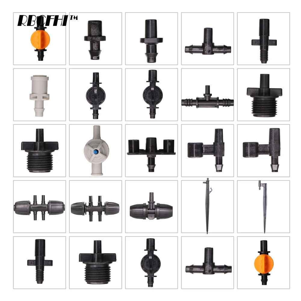 Connectors Micro Nozzles Sprinklers Irrigation Watering Coupling Adapter Stakes for Garden ID/OD-6.0/7.5mm