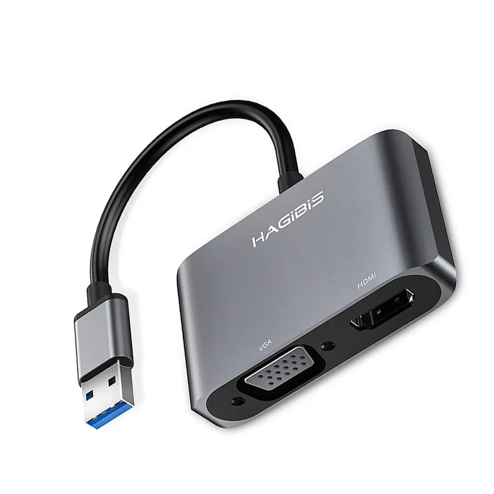 Usb3.0 к Hdmi Vga адаптер 4K Hd 1080 P-все в одном! многофункциональная Дисплей 2 в 1 взаимный обмен данными между компьютером и периферийными устройствами к конвертеру Hdmi аудио-видео кабель для Macbook компьютер