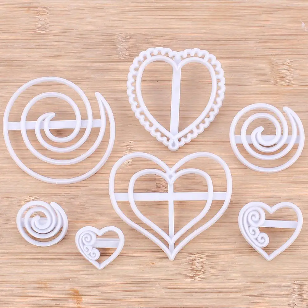 7 шт./компл. формы для помадки в форме сердца форма печенья бисквит мастика сделай