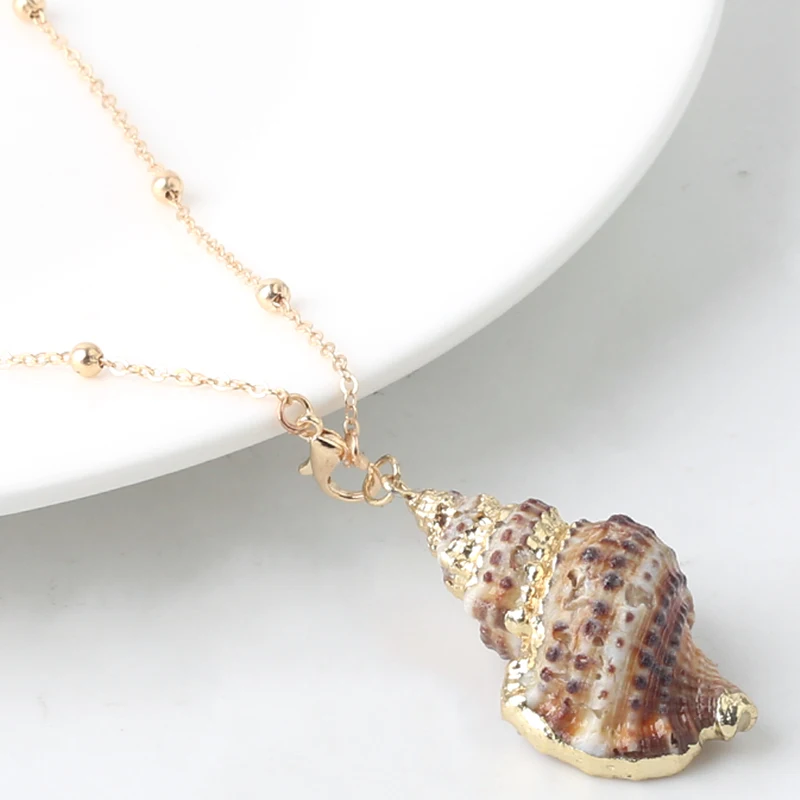Boho Conch Shell Necklace Shell Gold Shell Chain Necklace Women Seashell Choker Necklace Pendants Jewelry Bohemian Female