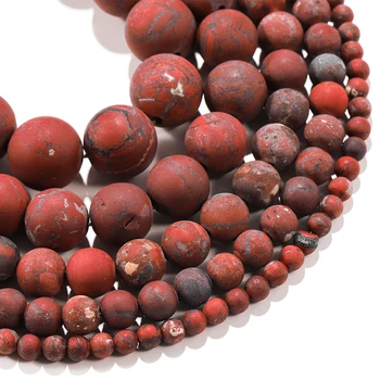 

1strand 6 8 10 12mm Matte Natural Stone Beads Red Loose Round spacer jewelry Beads For DIY Making Bracelet Necklace