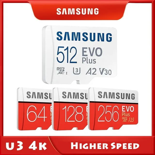 SAMSUNG EVO Plus Memory Card 32GB/SDHC 64GB/128GB/256GB/512GB SDXC Micro SD/TF Flash Cards MicroSD UHS-1 For Phone Drone Camera 1