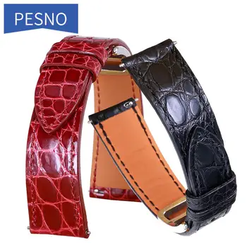 

PESNO Beautiful Colorful Round Grain Crocodile Leather Watch Band Ladies Watch Straps Suitable for Hermes-H Hour HH1.810