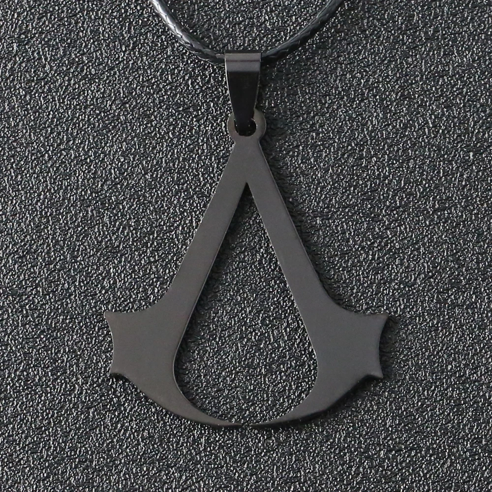 Assassins Creed ожерелье игра Altair Ezio Connor Desmond кожаный веревочный браслет с подвеской ювелирные изделия из нержавеющей стали для мужчин и женщин