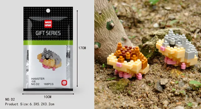 Wisehawk diamond mini building blocks animal toy bag building blocks A1-B26 dog cat bird animal series for children gifts - D2