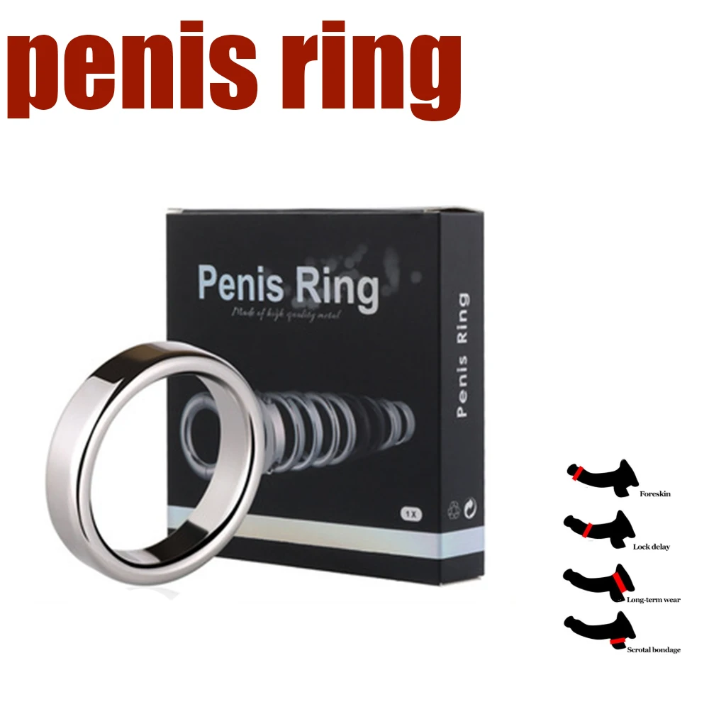 Stainless steel Heavy Duty Penis Bondage Lock Cock Ring Male Metal Ball Scrotum Stretcher Delay Ejaculation BDSM Sex Toy Men | Красота и