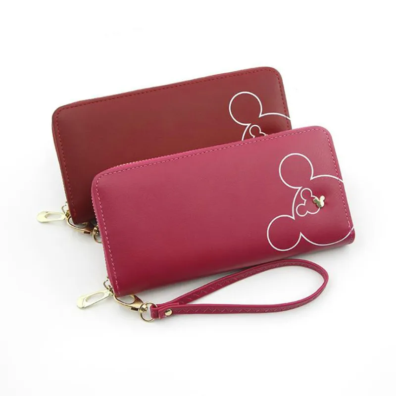 

MONNET CAUTHY New Female Purse Classic Fashion Zipper Long Wallets Large Capacity Multi Card Slot Cartoon color Red Black Wallet