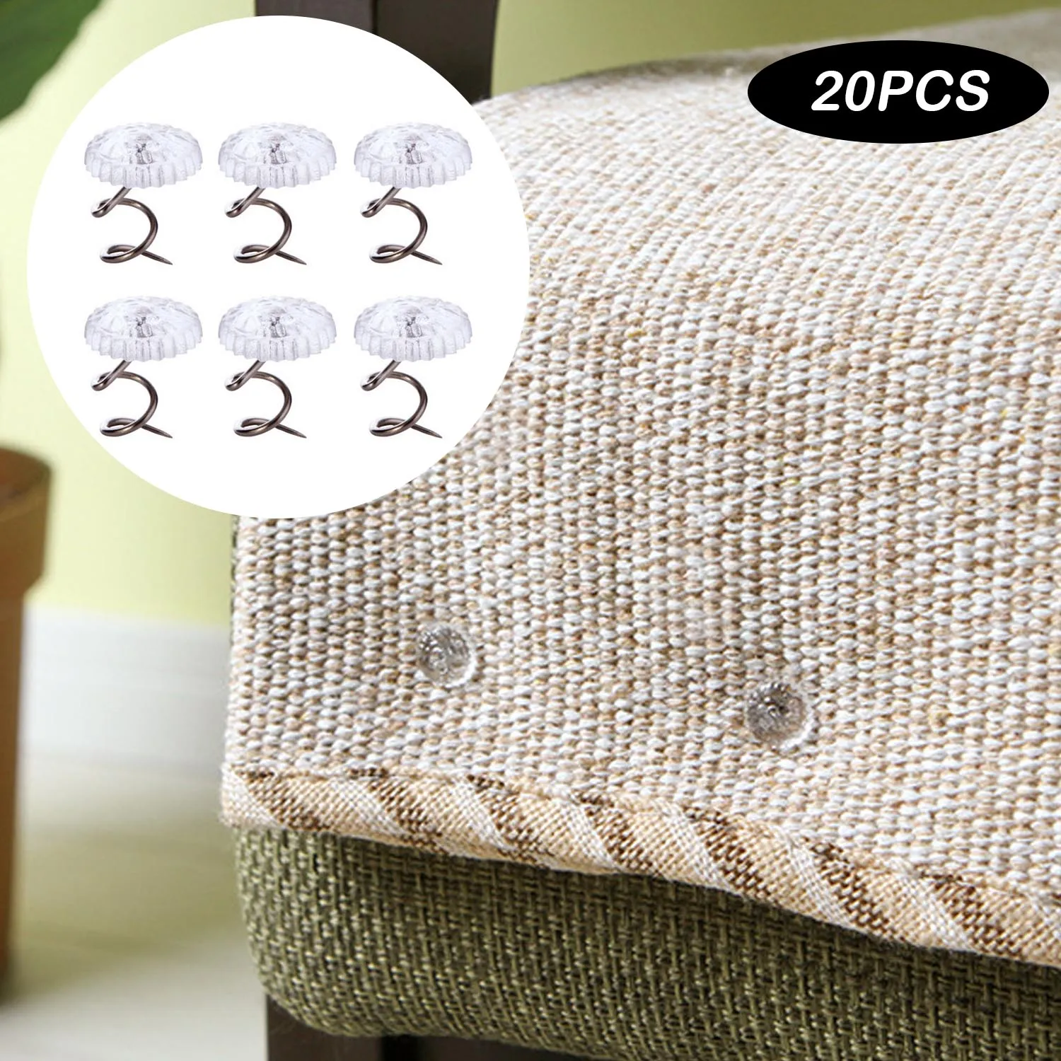 Behogar 20pcs Twisty Pins Couch Slip Cover Fasteners with Clear Heads for Upholstery Slipcovers Bedskirts Sofa Armrest Covers | Дом и сад