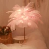 Creative Feather Table Lamp with Remote Control USB/AA Battery Power Desk Lamp Tree Feather Lampshade Night Light for Birthday ► Photo 2/6