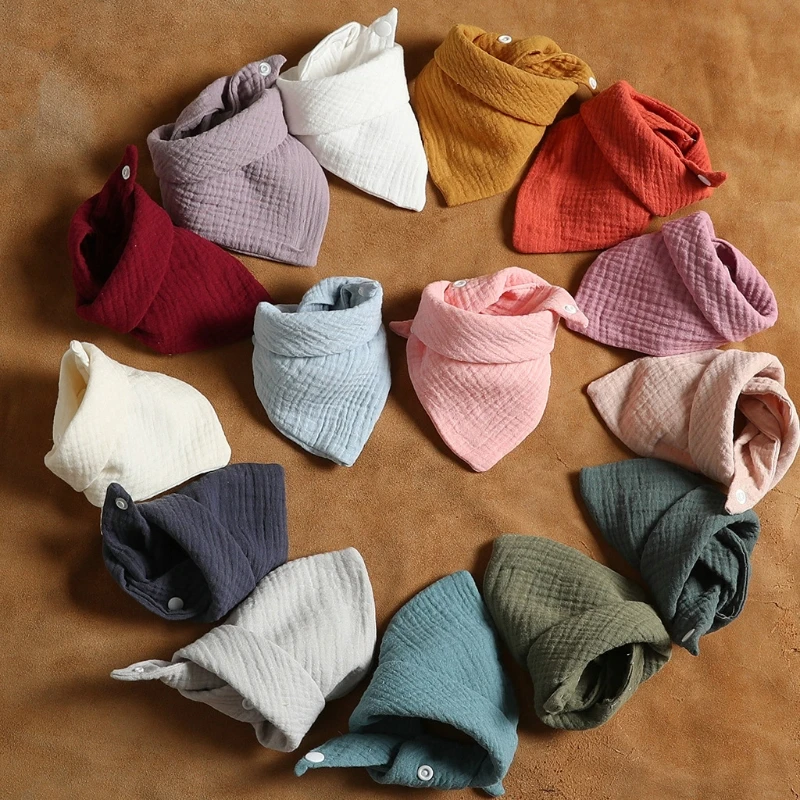 Baby Infant Cotton Bib Solid Color Triangle Scarf Feeding Saliva Towel Bandana Burp Cloth Boy Girl Babies Accessories Newborn baby accessories doll	