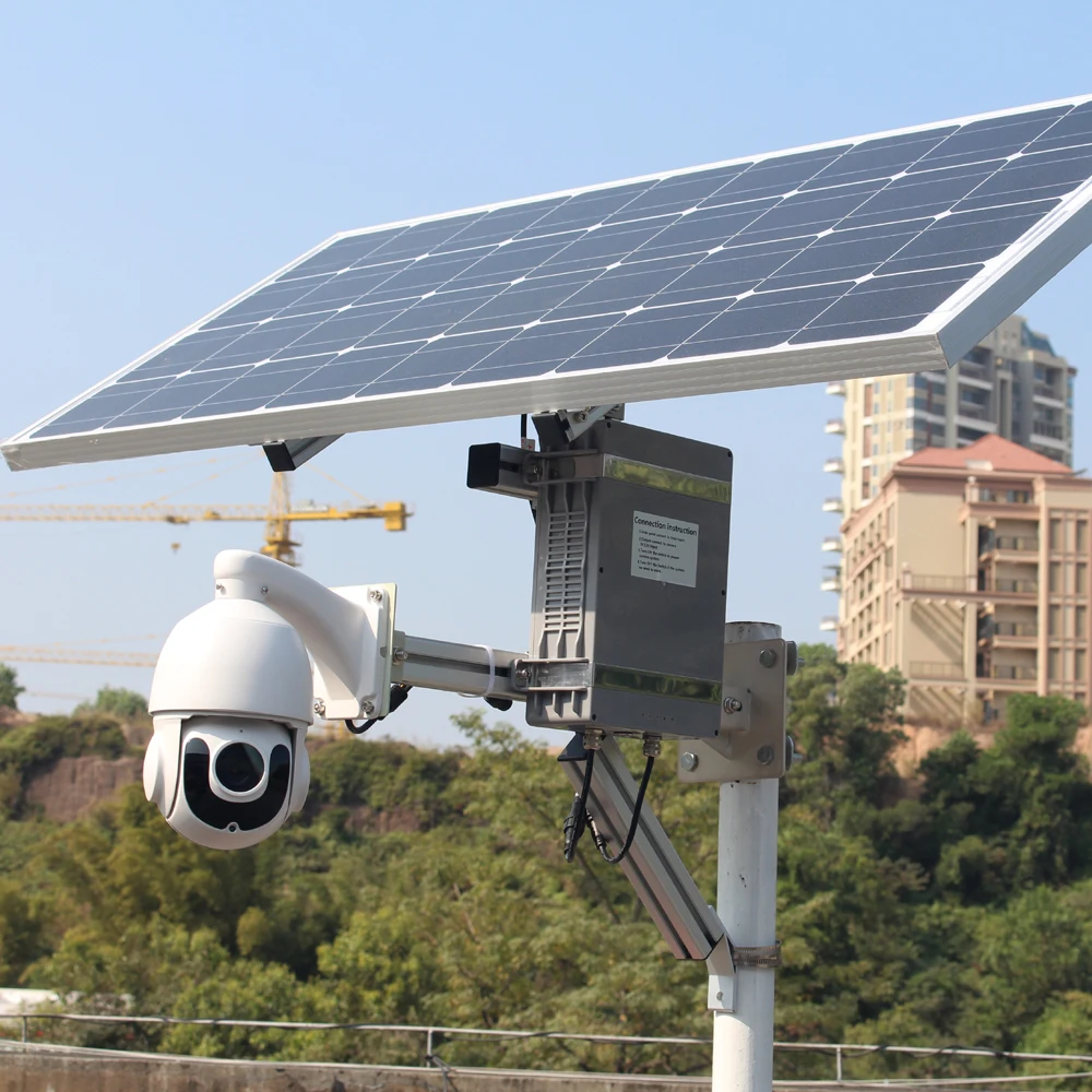 100W solar power camera 4G GSM sim card slot wireless wifi ip ptz 1080P sony cmos outdoor security cctv with 128G recording card