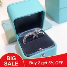 Настоящее серебро 925 пробы, Брендовое кольцо, набор 5А, циркон, Sona Cz, обручальное кольцо, кольца для женщин, ювелирные изделия на палец
