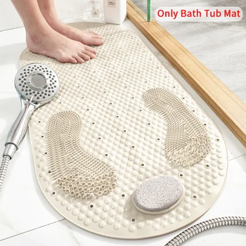 

Home For Bathroom PVC Kitchen Washable Drain Holes Suction Cup Modern Massage Non Slip Shower Bath Tub Mat Hotel Waterproof
