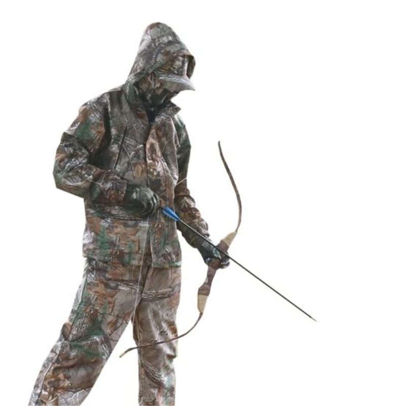 Bionic Водонепроницаемый Камуфляж Охота свободная одежда дышащий Ghillie костюм куртка+ комбинезон для спорта на открытом воздухе
