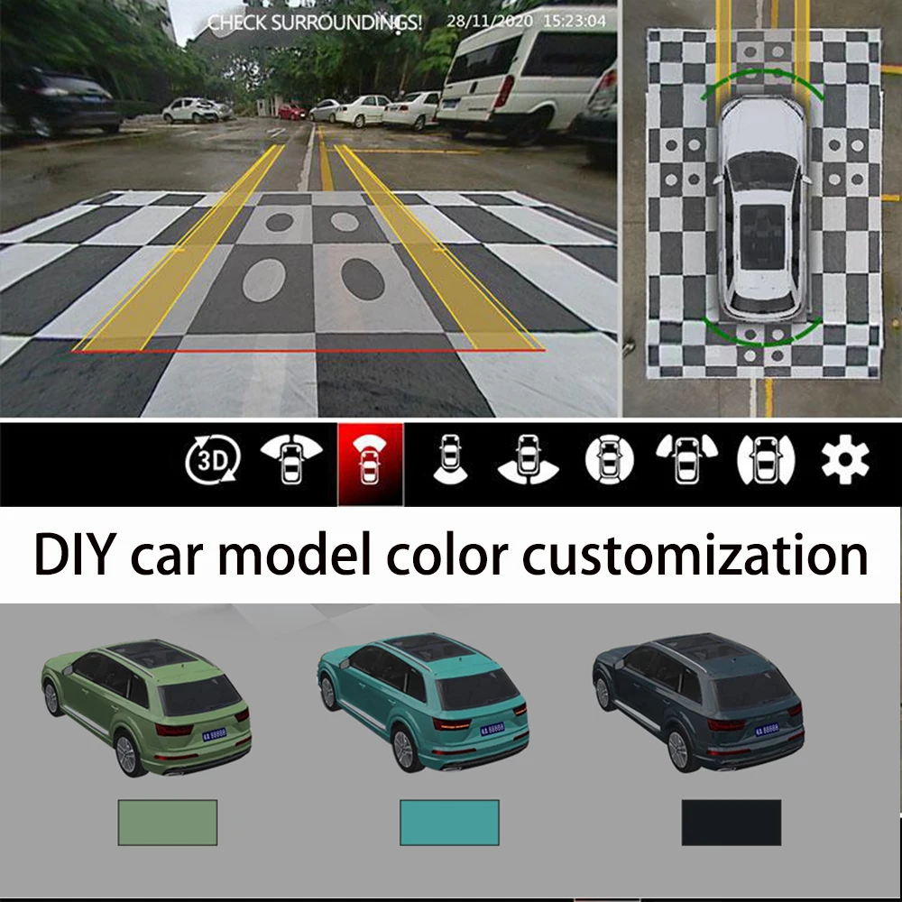 HD 3D AHD Panoramic 360 Panoramic Car Camera All Round Night Vision 2-24 Hours Parking Surveillance Camera Dvr System 360 panoramic camera