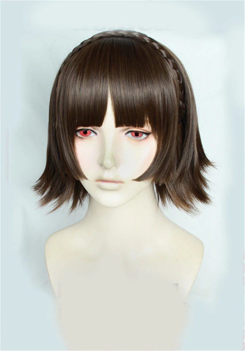 1pcs Makoto Niijima Wig Anime Persona 5 Heat Resistant Synthetic Hair Party Decor Cosplay Costume Prop for Women Girl | Тематическая