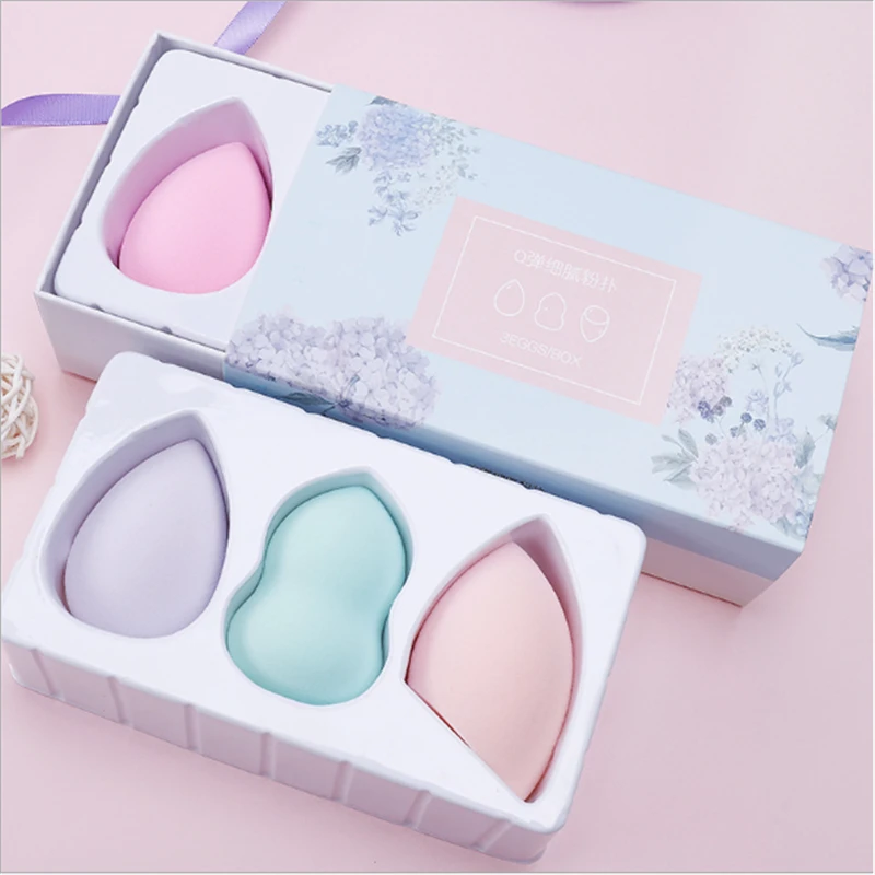 3 pcs/set Cosmetic Sponge Powder Puff Smooth Women's Makeup Foundation Sponge Beauty Egg Make Up Tools Accessories