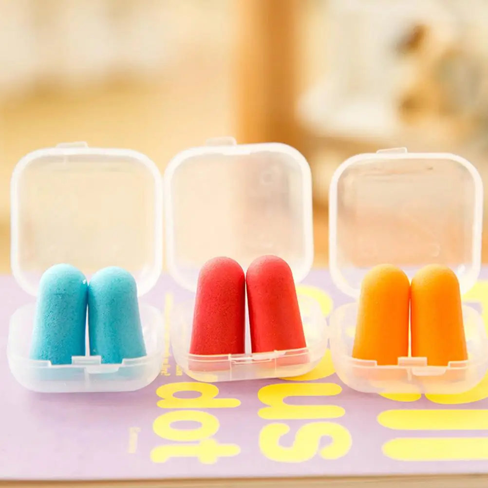 1 Pairs Soft Foam Ear Plugs Travel Sleep Ear plugs Noise Reduction Noise Prevention For Travel Sleeping with box