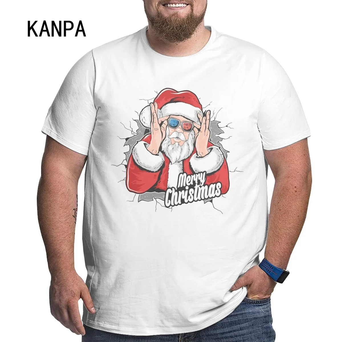 

Забавные мужские футболки Kanpa из хлопка с 3D рисунком на тему отца и Рождества, Мужская одежда для тренировок, футболки большого размера