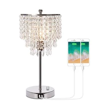 

Usb Charging Crystal Table Lamp Light Luxury Touch Dimming Table Lamp Bedroom Bedside Led Office Interior Decorative Luminary