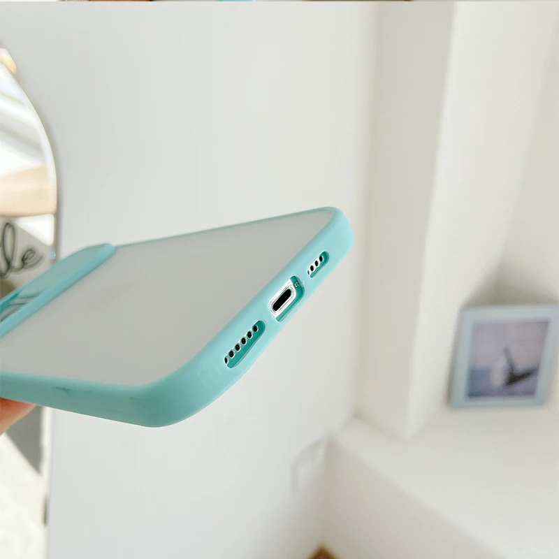 Camera Lens Protection Phone Case on For iPhone 12 Pro Max Silicone edge PC backplane For iPhone 12 mini Color Candy Back Cover